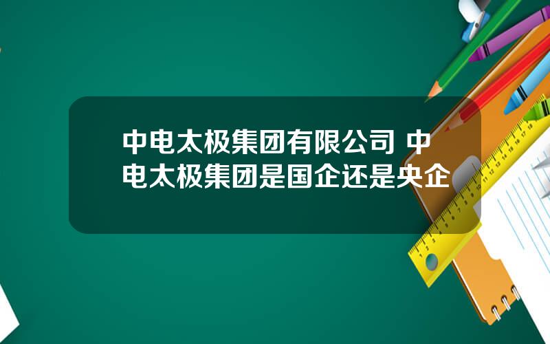 中电太极集团有限公司 中电太极集团是国企还是央企